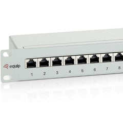 EQUIP - PATCH PANEL 24-PORTE CAT.6 SCHERMATO 1U 19", Grigio Chiaro