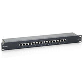 EQUIP - PATCH PANEL 16-PORTE CAT.6 PREMIUM SCHERMATO 19" 1U, Nero