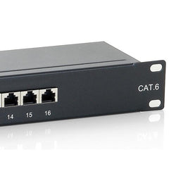 EQUIP - PATCH PANEL 16-PORTE CAT.6 PREMIUM SCHERMATO 19" 1U, Nero