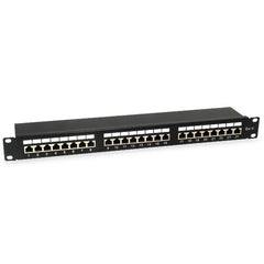 EQUIP - PATCH PANEL 24-PORTE CAT.6 SCHERMATO 1U 19", Nero