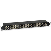 EQUIP - PATCH PANEL 48-PORTE CAT.6 SCHERMATO 19" 1U, Nero