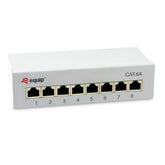 EQUIP - PANNELLO PATCH SCHERMATO da tavolo a 8 porte Cat.6A, grigio chiaro