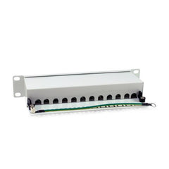 EQUIP - PATCH PANEL 12-PORTE CAT.6A SCHERMATO, 1U 10" - Grigio chiaro