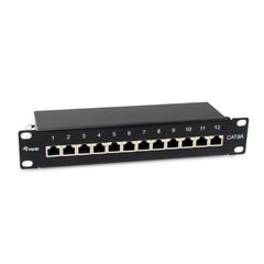 EQUIP - PATCH PANEL 12-PORTE CAT.6a SCHERMATO, 1U 10" - Nero