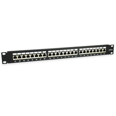 EQUIP - PATCH PANEL 24-PORTE CAT.6a SCHERMATO 1U 19", Nero