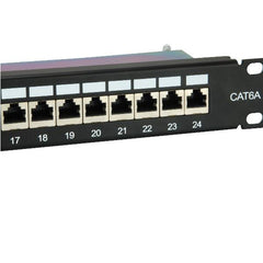 EQUIP - PATCH PANEL 24-PORTE CAT.6a SCHERMATO 1U 19", Nero