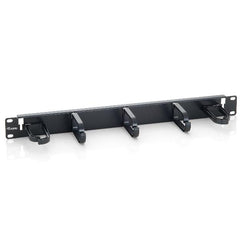 EQUIP - PANNELLO PASSA CAVI a 5 ANELLI, 19" 1U, Nero
