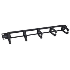 EQUIP - PANNELLO PASSA CAVI a 5 ANELLI (Plastica), 19" 1U, Nero