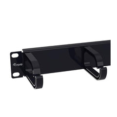 EQUIP - PANNELLO GESTIONE CAVI PER MONTAGGIO RACK 10" 1U, Nero