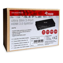 EQUIP - SPLITTER HDMI 2.0 A 2 PORTE ULTRASLIM - 4K
