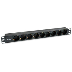 EQUIP - MULTIPRESA 9-BAY SCHUKO DIN49440, 1U 19" spina Shucko CEE7/7 90" angolata