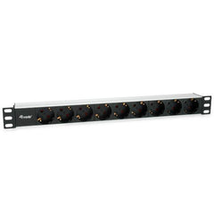 EQUIP - MULTIPRESA 9-BAY SCHUKO DIN49440, Spina SHUKO DIN49440, 1U 19", Alluminio