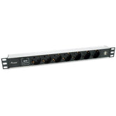 EQUIP - MULTIPRESA 7-BAY SCHUKO (DIN49440) 1U 19" con 2 Porte USB, Alluminio