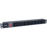 EQUIP - MULTIPRESA 8-BAY, 6x IEC-C13 + 2x IEC-C19, 1U, con interruttore, Alluminio