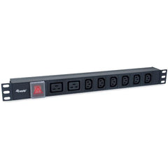 EQUIP - MULTIPRESA 8-BAY, 6x IEC-C13 + 2x IEC-C19, 1U, con interruttore, Alluminio