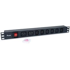 EQUIP - MULTIPRESA 8-BAY, 6x IEC-C13 + 2x IEC-C19, 1U, con interruttore, Alluminio