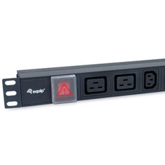 EQUIP - MULTIPRESA 8-BAY, 6x IEC-C13 + 2x IEC-C19, 1U, con interruttore, Alluminio