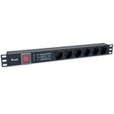 EQUIP - MULTIPRESA 6-BAY SCHUKO (DIN49440) 1U 19" con protezione da sovratensione, filtro di linea integrato