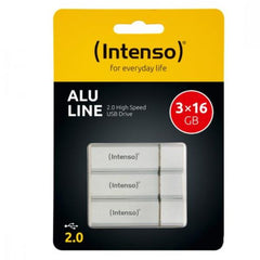 Chiavetta USB 2.0 Intenso Alu Line da 16gb. confezione da 3 pz.
