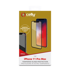 3DGLASS - Vetro 9H con bordo colorato nero per schermo curvo compatibile con Apple iPhone 11 Pro Max