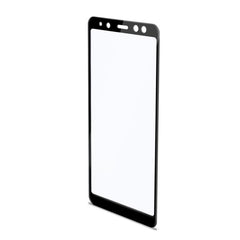 3DGLASS - Vetro 9H con bordo colorato nero per schermo curvo compatibile con Samsung Galaxy A8+ 2018