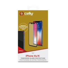 3DGLASS - Vetro 9H con bordo colorato nero per schermo curvo compatibile con Apple iPhone Xs/ iPhone X