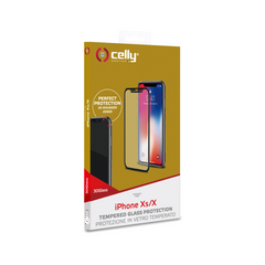 3DGLASS - Vetro 9H con bordo colorato nero per schermo curvo compatibile con Apple iPhone Xs/ iPhone X