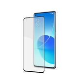 3DGLASS - Vetro 9H con bordo colorato nero per schermo curvo compatibile con Oppo Reno 6 Pro 5G/ Find X3 Neo 5G/ Reno 5 Pro+ 5G