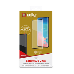 3DGLASS - Vetro 9H con bordo colorato nero per schermo curvo compatibile con Samsung Galaxy S20 Ultra