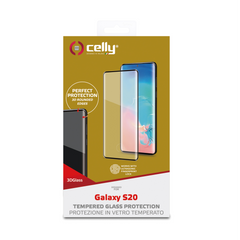 3DGLASS - Vetro 9H con bordo colorato nero per schermo curvo compatibile con Samsung Galaxy S20
