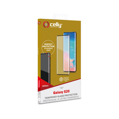3DGLASS - Vetro 9H con bordo colorato nero per schermo curvo compatibile con Samsung Galaxy S20