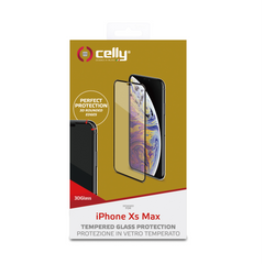 3DGLASS - Vetro 9H con bordo colorato nero per schermo curvo compatibile con Apple iPhone Xs Max