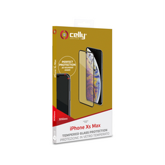 3DGLASS - Vetro 9H con bordo colorato nero per schermo curvo compatibile con Apple iPhone Xs Max