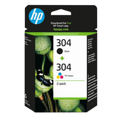 Confezione da 2 cartucce di inchiostro nero/in tricromia originali HP 304