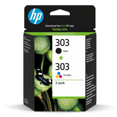 Confezione da 2 cartucce di inchiostro nero/in tricromia originali HP 303 Blister