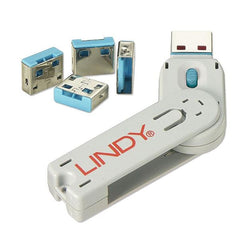 BLOCCA PORTE USB BLU + 4 SERRATURE