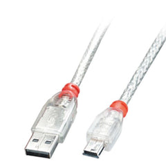 Cavo USB 2.0 Tipo A a Mini-B, Trasparente, 0.5mCavo USB 2.0 Tipo A a Mini-B, Trasparente, 0.5m