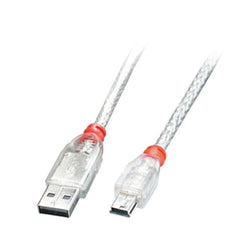Cavo USB 2.0 Tipo A a Mini-B, Trasparente, 3m