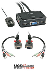 SWITCH KVM COMPACT VGA, USB 2.0+AUDIO