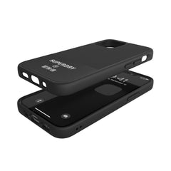SUPERDRY - Cover in TPU+Policarbonato flessibile anti-urto con intarsiatura in tela colore nero compatibile con Apple iPhone 12 Mini
