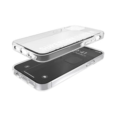 SUPERDRY - Cover trasparente con logo Superdry colore bianco bordi rialzati compatibile con Apple iPhone 12 Mini
