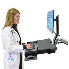 BRACCIO SIT-STAND COMBO STYLEVIEW® CON SUPERFICIE DI LAVORO (ALLUMINIO)