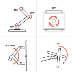 BRACCIO PER DUE DISPLAY SOVRAPPOSTI-ASTA ALTA (BIANCO)