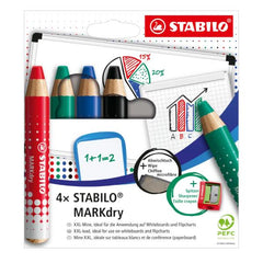 MATITONE PER LAVAGNE STABILO MARKDRY + PANNO + TEMPERINO