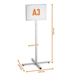 INFO STAND OUTDOOR A3 - ESPOSITORE DA PAVIMENTO DA ESTERNO - GRIGIO ANTRACITE