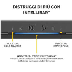 Distruggi documenti a microframmento LX201 da scrivania con INTELLIBAR nero
