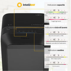 Distruggi documenti a microframmento LX211 per piccolo ufficio con INTELLIBAR nero