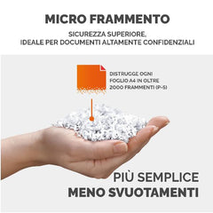 Distruggi documenti a microframmento LX221 per piccolo ufficio con INTELLIBAR nero