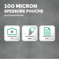Pouches lucide 100 micron formato A4 - 100 pz.