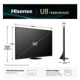55 U8Q MINI LED 4K UHD SMART VIDAA REFRESH RATE 165HZ